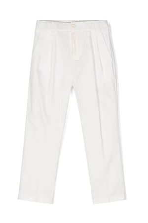 white cotton trousers PAOLO PECORA KIDS | PP3574BIANC